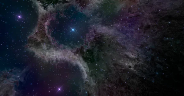 Рендеринг Космический Фон Туманностью Звездами Неограниченное Пространство Графическая Иллюстрация — стоковое фото