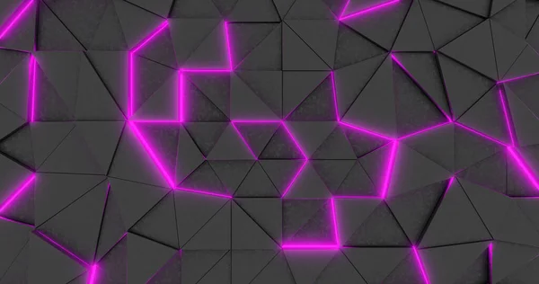 Rendering Sfondo Geometrico Con Elementi Neon Rosa Brillante Sfondo Del — Foto Stock