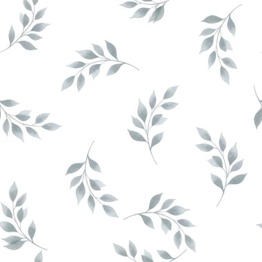 Yapraklı sulu boya deseni.