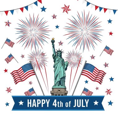 4 Temmuz, bağımsızlık günü. vektör illüstrasyonu