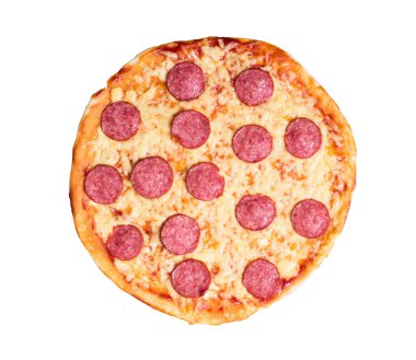 Sıcak ev yapımı Pepperoni Pizza. 