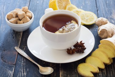 Limonlu zencefil çayı