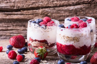 Yoğurtlu yulaf ezmesi, böğürtlen, ahududu