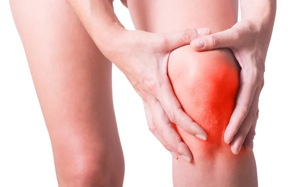 Біль у коліні жінки — стокове фото