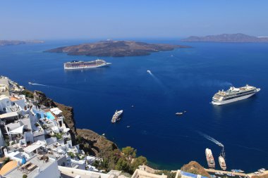 yolcu gemilerine, thira, santorini Island, Yunanistan