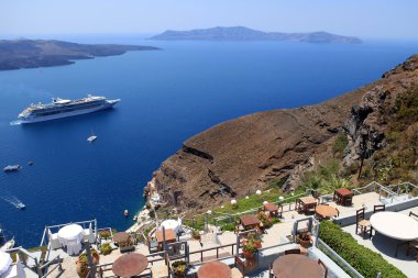 yolcu gemilerine, thira, santorini Island, Yunanistan