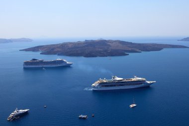 yolcu gemilerine, thira, santorini Island, Yunanistan