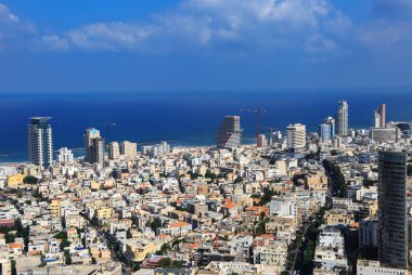 Üstten Tel Aviv panoramik görünüm