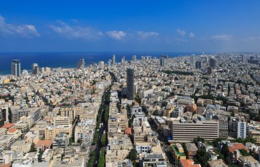 Üstten Tel Aviv panoramik görünüm
