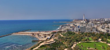 Üstten Tel Aviv panoramik görünüm