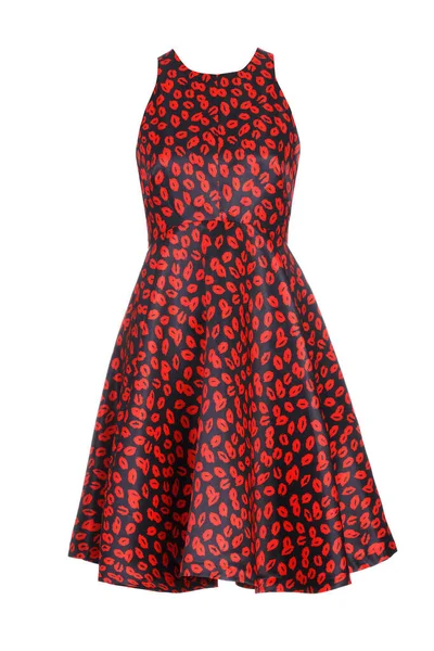 Beyaz arka planda izole edilmiş zarif mini elbise.