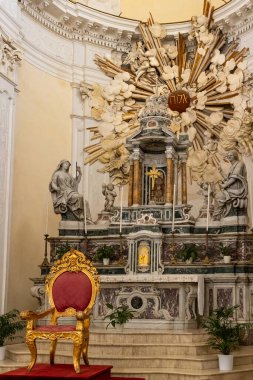 Noto, Sicilya, İtalya -16 Eylül 2025: San Carlo al Corso Barok tarzı Kilise, San Carlo Borromeo, Noto, Sicilya, İtalya 'ya ithaf edilmiştir.