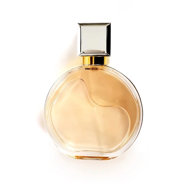 Flacon de parfum sur fond blanc — Photo