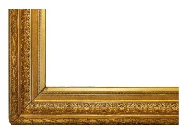 Part Golden Frame Paintings Mirrors Photo Isolated White Background — Stock Photo, Image