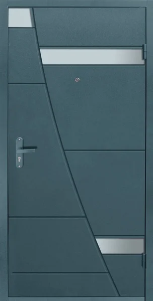 Modell Der Eingangstür Aus Metall Isoliert Auf Weißem Hintergrund — Stockfoto