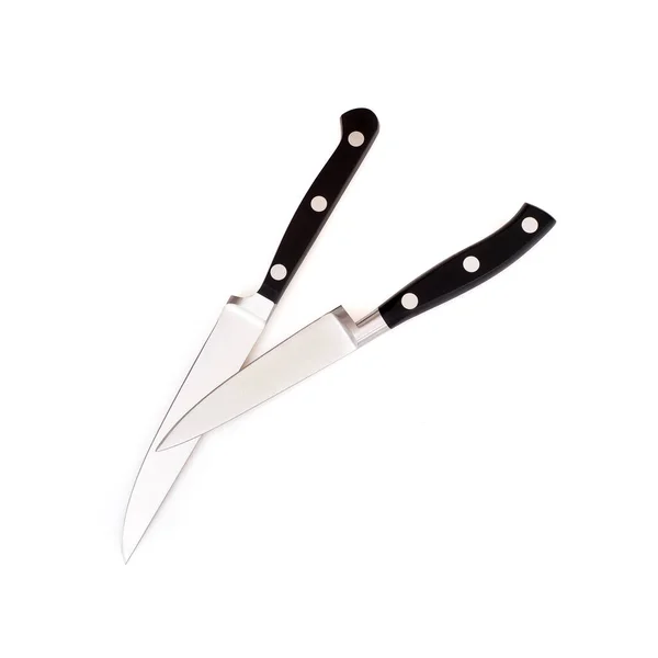 Skarpe Knive Isoleret Hvid Baggrund - Stock-foto