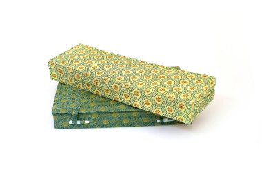 Silk Chinese gift boxes isolated on white background