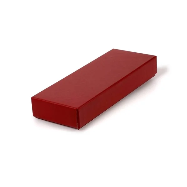 Κόκκινο Κουτί Δώρου Απομονωμένο Λευκό Φόντο — Φωτογραφία Αρχείου