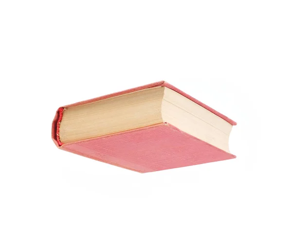Книга Розовой Обложке Белыми Листами Белом Фоне — стоковое фото