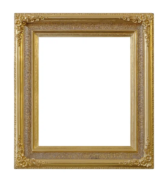 Moldura Dourada Para Pinturas Espelhos Fotos Isoladas Sobre Fundo Branco — Fotografia de Stock