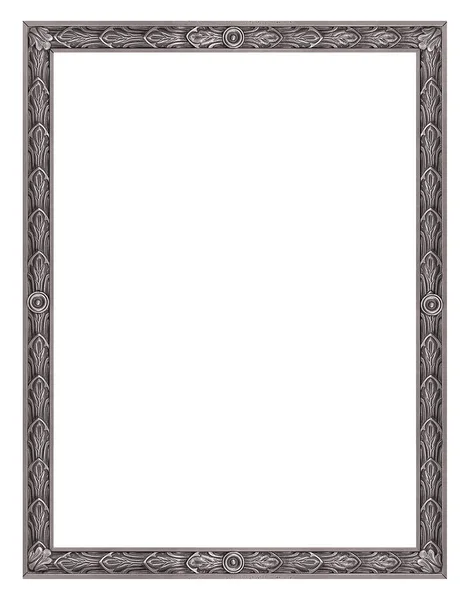 Silver Frame Paintings Mirrors Photo Isolated White Background Design Element — Stock Photo, Image