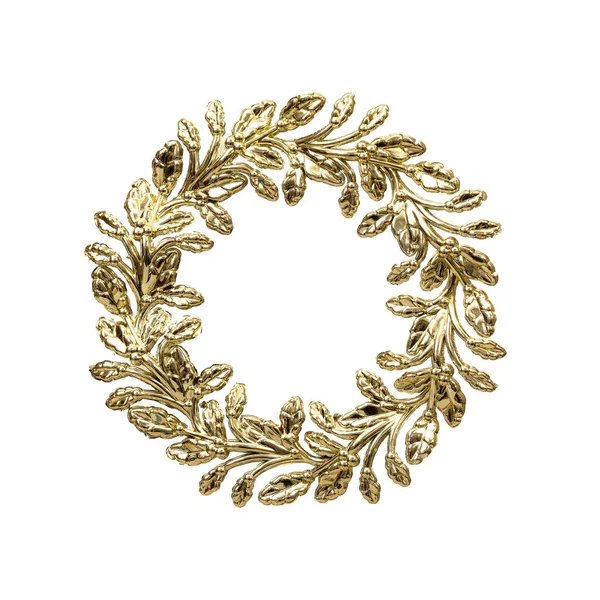 Golden Decorative Wreaths Frame Isolated White Background — Stock Photo, Image