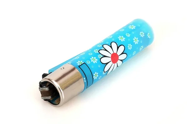 Briquet Plastique Multicolore Isolé Sur Fond Blanc — Photo