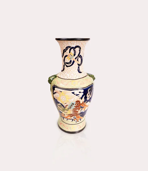 Chinesische Vase Alten Traditionen Isoliert Auf Weißem Hintergrund Design Element — Stockfoto