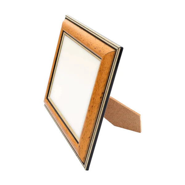 Houten Frame Voor Schilderijen Spiegels Foto Perspectief Bekijken Geïsoleerd Witte — Stockfoto
