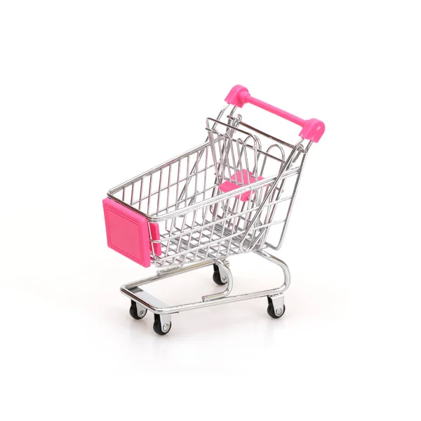 Classic Shopping Cart Trolley Isolated White Background — Stock Photo, Image