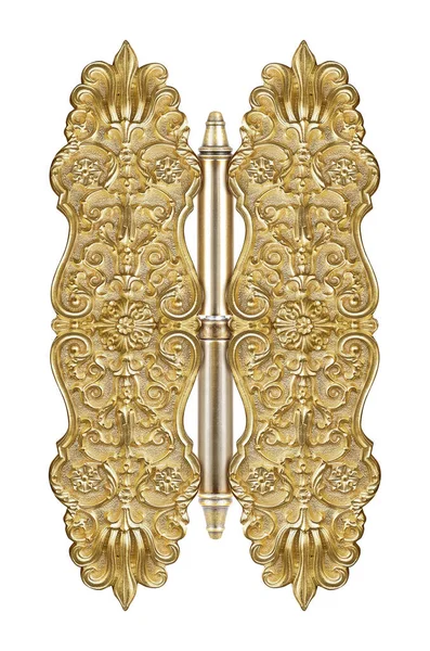 Старі Золоті Меблі Шарнір Ізольовані Білому Тлі Дизайн Елемента Відсічним — стокове фото