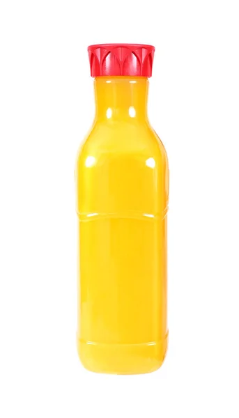 Orangensaftflaschen Attrappe Isoliert Auf Weißem Hintergrund — Stockfoto