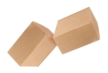 Beyaz arka planda izole edilmiş iki el işi kutusu