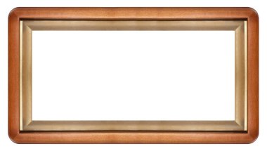 Panoramik ahşap çerçeve beyaz arka planda izole edilmiş resimler, aynalar veya fotoğraf için. Kırpma yolu ile tasarım ögesi