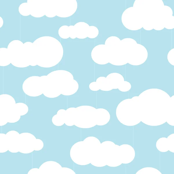 Patrón Cuadrado Sin Costuras Con Nubes Lluvia — Vector de stock