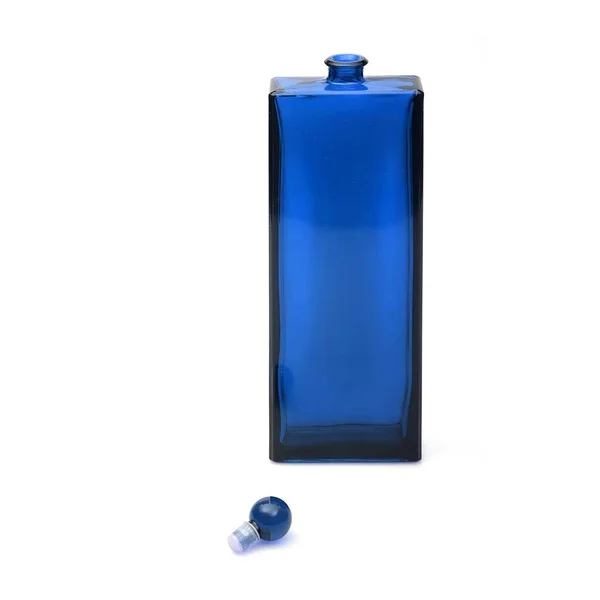 Layout Blaue Parfümflasche Isoliert Auf Weißem Hintergrund — Stockfoto