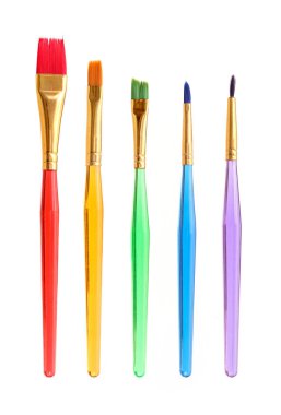 Beyaz arkaplanda izole edilmiş bitirme fırçaları