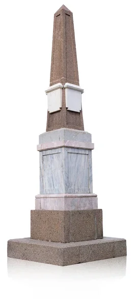 Beyaz Arka Planda Izole Edilmiş Klasik Granit Kilometre Taşı Kırpma — Stok fotoğraf