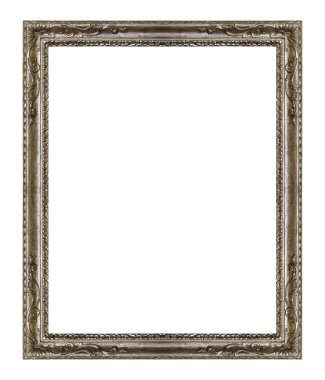 Beyaz arka planda izole edilmiş resimler, aynalar ya da fotoğraf için gümüş çerçeve. Kırpma yolu ile tasarım ögesi