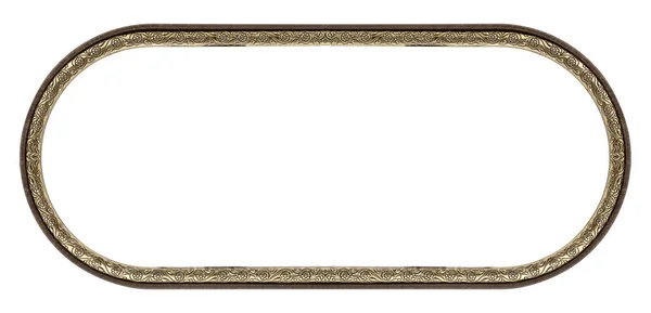 Панорамная Деревянная Рамка Картин Зеркал Фотографий Изолированных Белом Фоне Элемент — стоковое фото