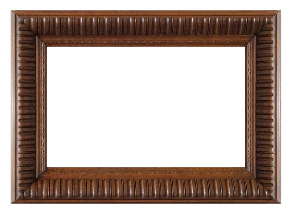 Ξύλινο Πλαίσιο Για Πίνακες Καθρέφτες Φωτογραφία Που Απομονώνεται Λευκό Φόντο — Φωτογραφία Αρχείου