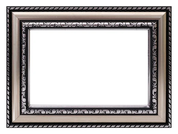 Silver Frame Paintings Mirrors Photo Isolated White Background Design Element — Stock Photo, Image