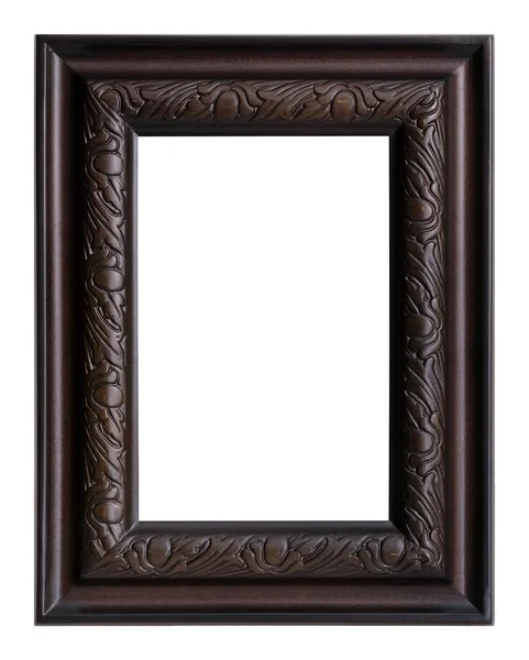 Schwarzer Holzrahmen Für Gemälde Spiegel Oder Fotos Isoliert Auf Weißem — Stockfoto
