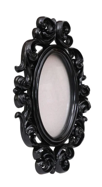 Trä Oval Ram För Målningar Speglar Eller Foto Perspektiv Isolerad — Stockfoto