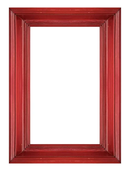 Cornice Legno Rosso Quadri Specchi Foto Isolate Sfondo Bianco Elemento — Foto Stock