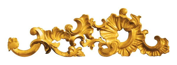 Złoty Element Dekoracyjny Odizolowany Białym Tle Element Konstrukcyjny Ścieżką Wycinania — Zdjęcie stockowe