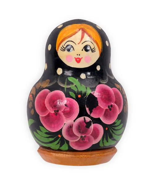 Souvenir Magnet Aus Russland Form Einer Puppe Auf Weißem Hintergrund — Stockfoto