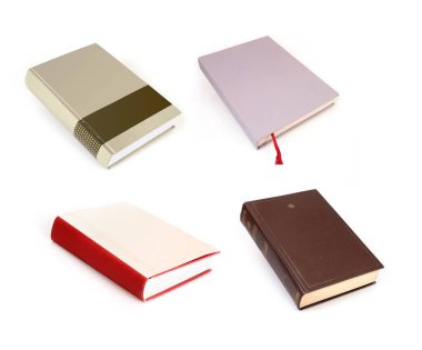 Beyaz arka planda beyaz çarşaflı renkli kitap kapağı