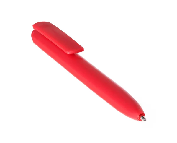 Красная Шариковая Ручка Белом Фоне — стоковое фото