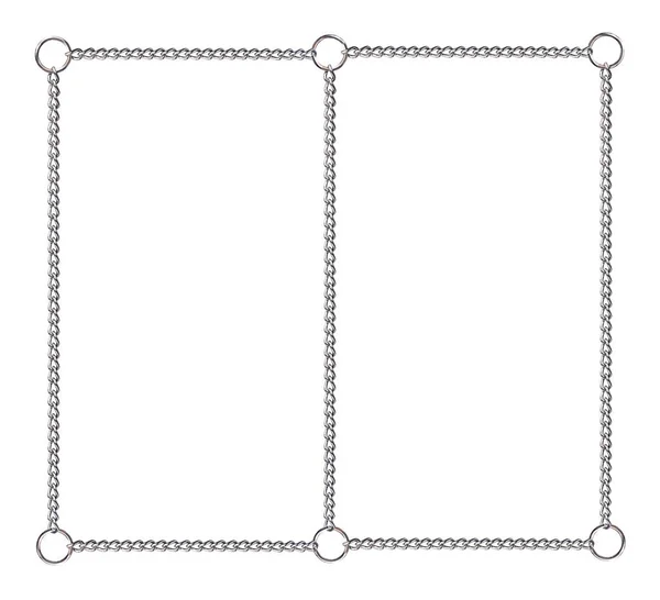 Silver Chain Frame Paintings Mirrors Photo Isolated White Background — Stock Photo, Image